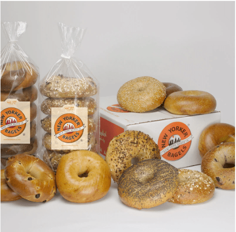 Packs of bagels from New Yorker Bagels that would make a unique employee gift.