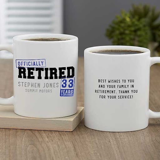 Custom Coffee Mug from Vistaprint retirement gift for women