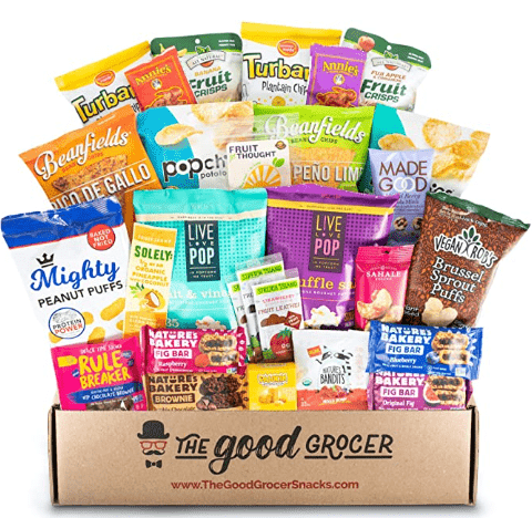 Vegan snack basket from The Good Grocer that would make a unique employee gift.