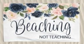 An image of one of many retirement gift ideas, a Teacher’s beach towel from Etsy