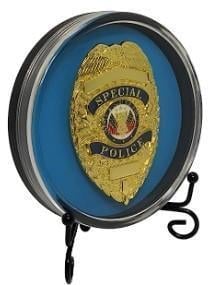 An image of one of many retirement gift ideas, a Police badge display case