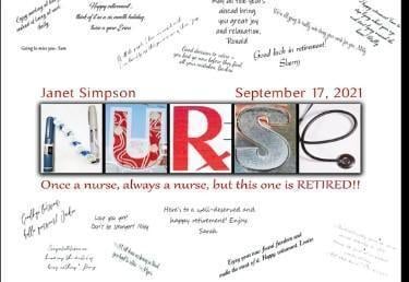 An image of one of many retirement gift ideas, a Personalized nurse guestbook