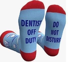 An image of one of many retirement gift ideas, dentist-themed socks