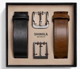 An image of one of many retirement gift ideas, a Shinola belt set