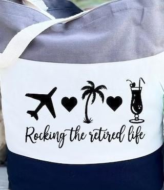 An image of one of many retirement gift ideas, a Retired life tote bag