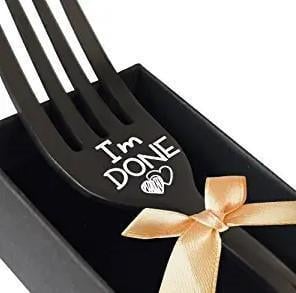 An image of one of many retirement gift ideas, a THRXOBN personalized fork 