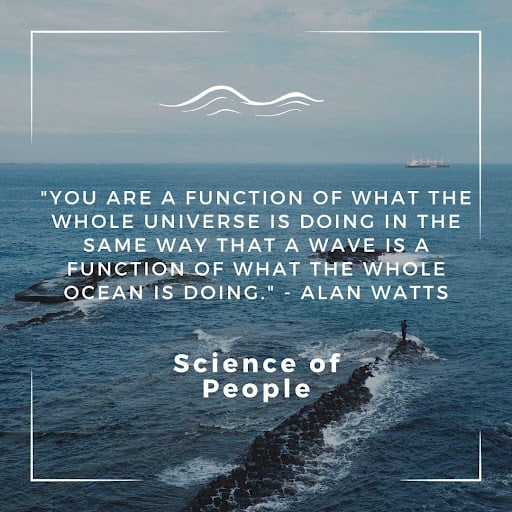 A quote by Science of People, "You are a function of what the whole universe is doing in the same way that a wave is a function of what the whole ocean is doing." This relates to the article which is about confidence quotes.