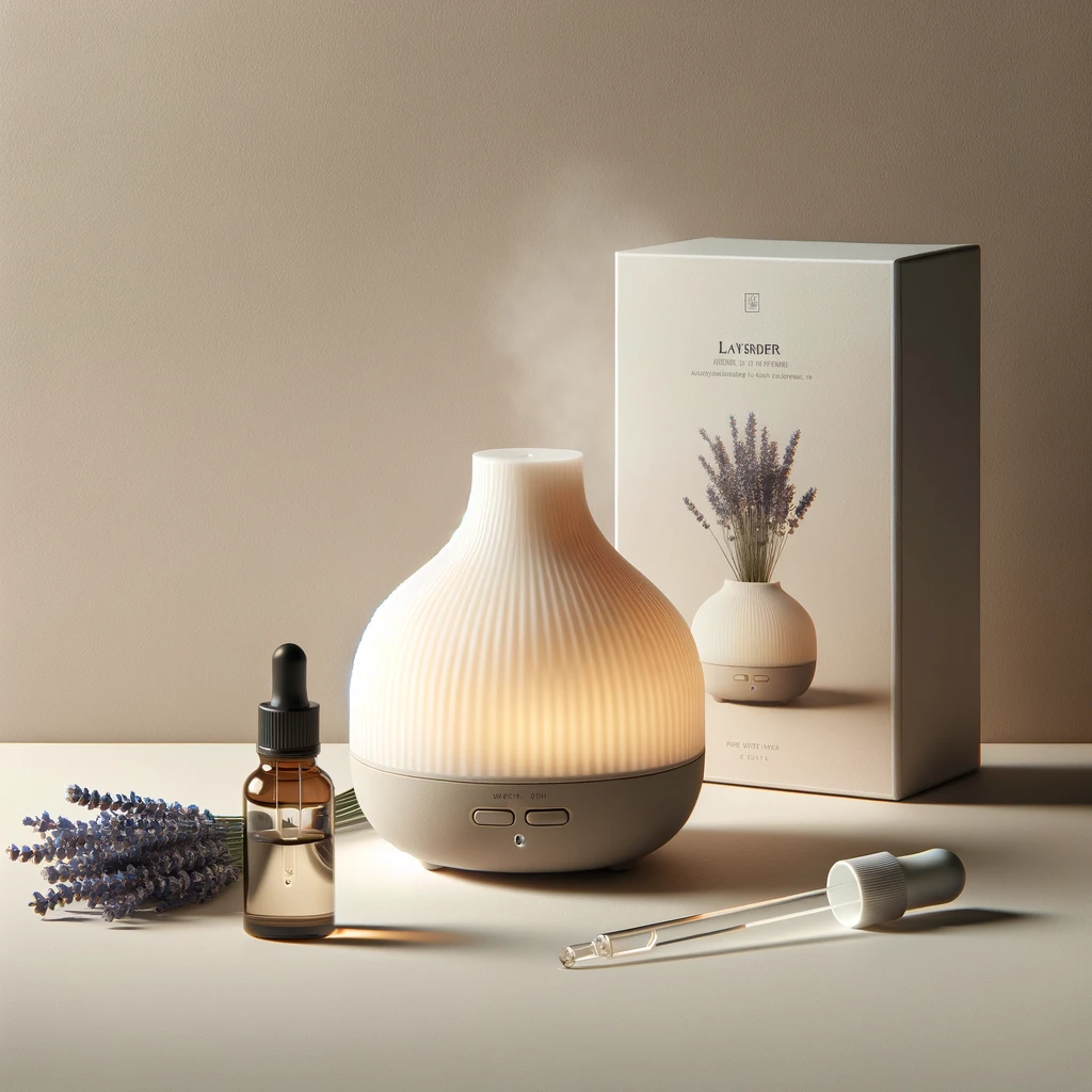 Aroma diffuser with lavender oil.
