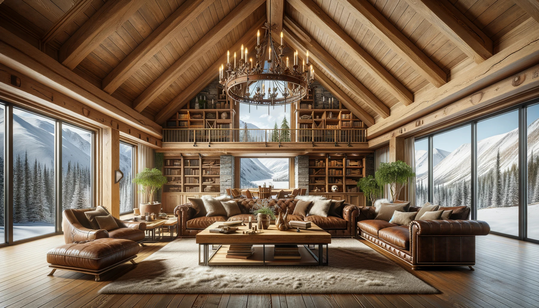 A cozy cabin interior.