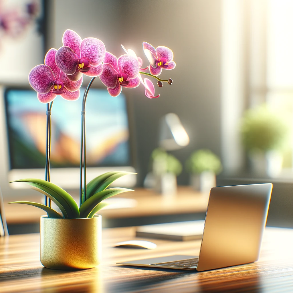 Orchid beauty on desk.