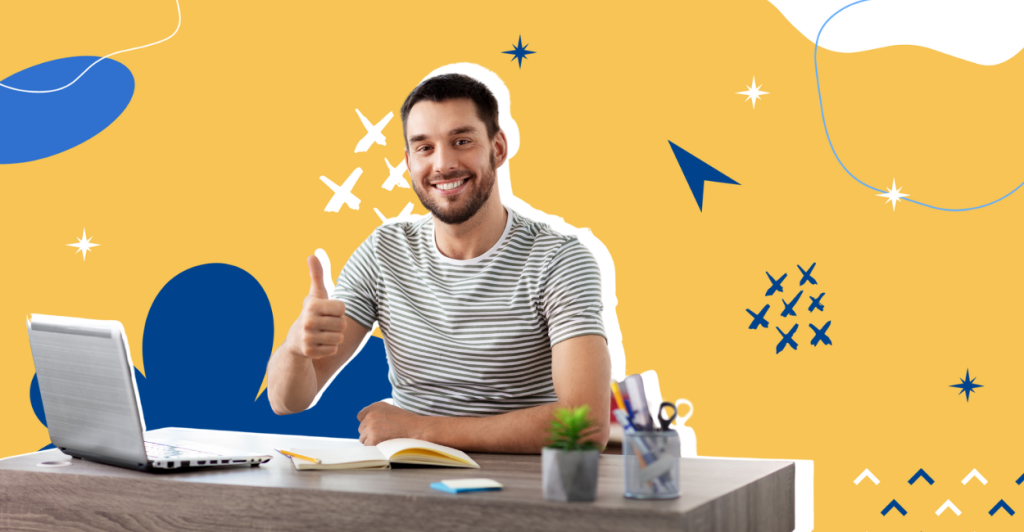 Man sitting at desk
